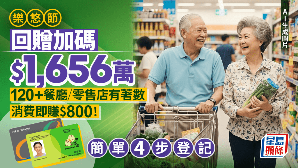 樂悠節八達通優惠加碼$1,656萬!120+餐廳/零售店消費 即賺$800回贈 附4步登記