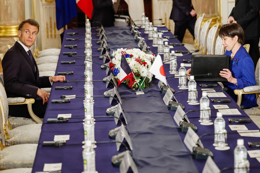 馬克龍與高市早苗就能源危機、安全問題討論。美聯社