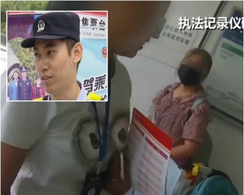 南京母親將3個月大女嬰獨留地鐵站。網上圖片