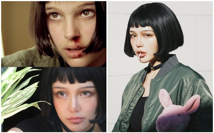 周揚青Cosplay經典電影《這個殺手不太冷》的12歲女主角Mathilda(左上),提前慶祝萬聖節。