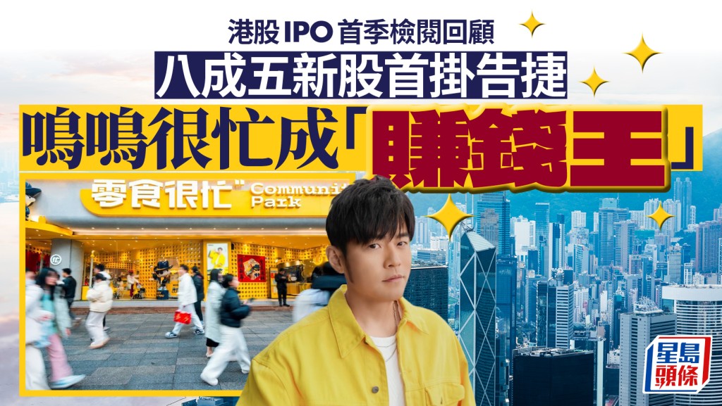 港股IPO首季檢閱回顧 八成五新股首掛告捷 鳴鳴很忙成「賺錢王」