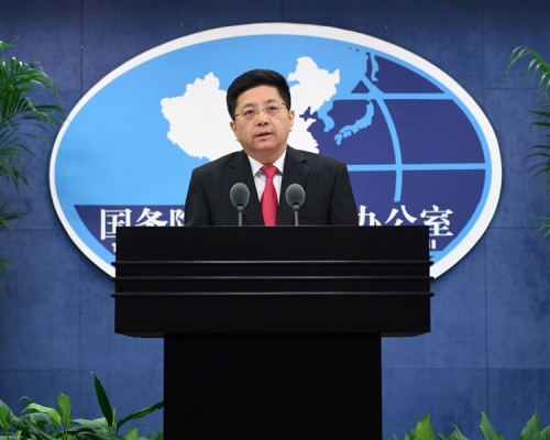 馬曉光表示堅決反對美國通過一系列所謂的涉台法案來插手台灣問題、干涉中國內政。(新華社)