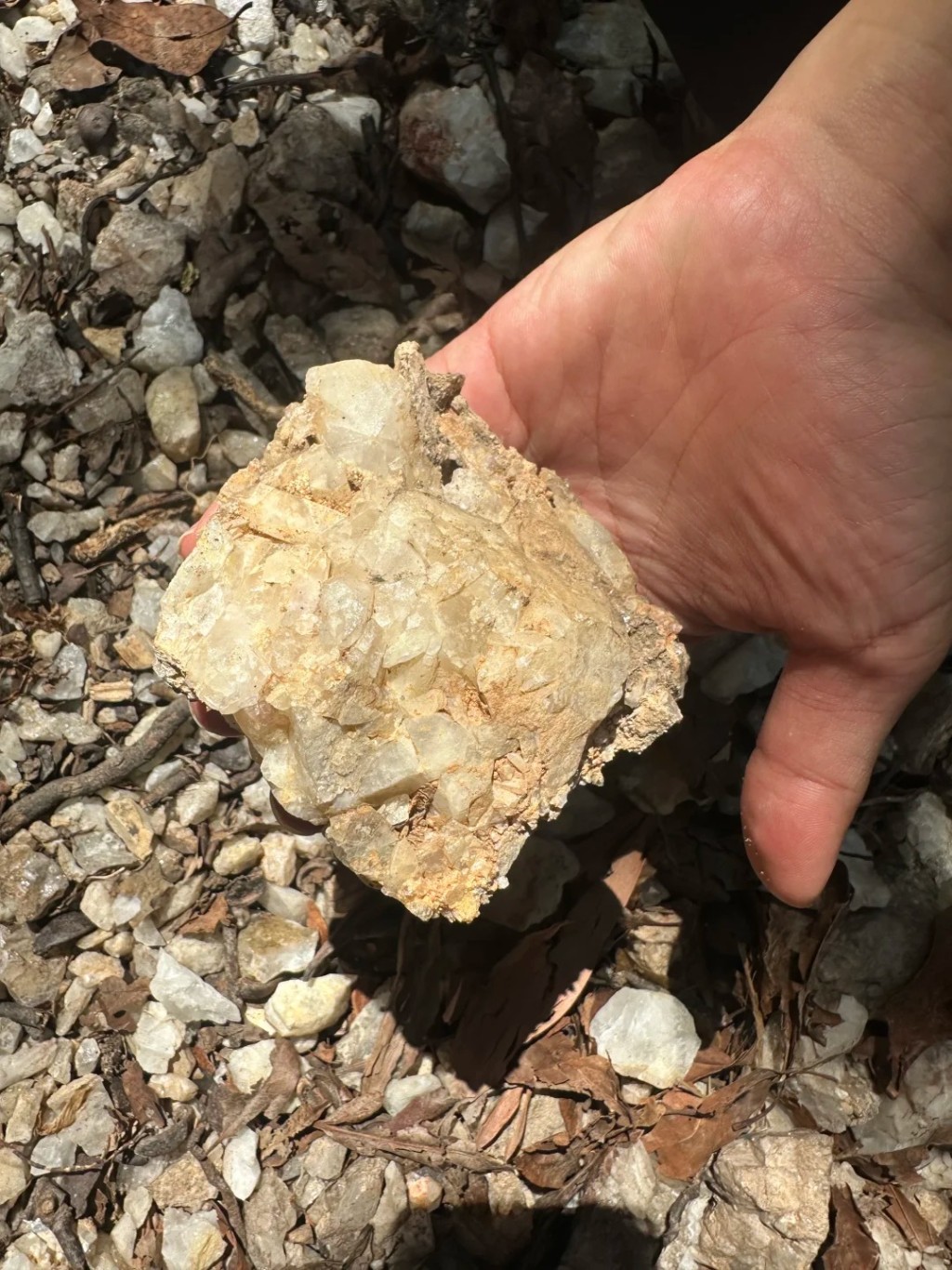 广州暹岗大山遭非法开挖水晶，许多网民展示战利品。小红书＠巴斯年豆豆呀