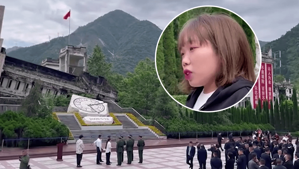 「袖珍姑娘」湯星月重回汶川，哀悼逝去同胞。