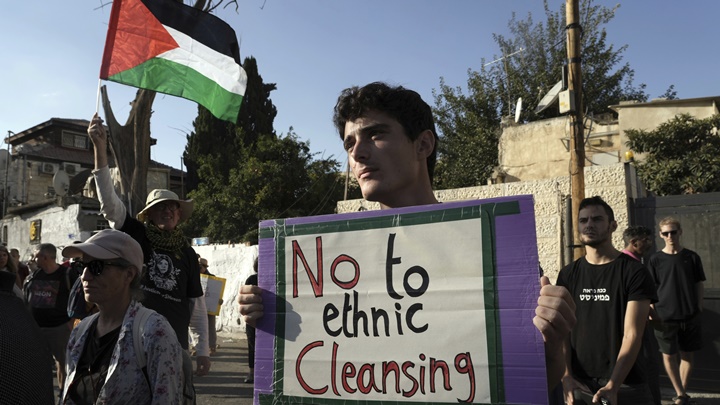 耶路撒冷市內不時巴人在進行反以色列集會抗議。AP資料圖片