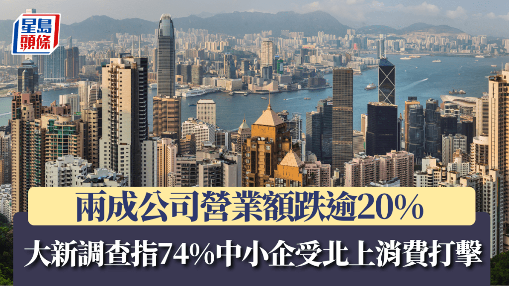 大新調查指74%中小企受北上消費打擊 兩成公司營業額跌逾20%