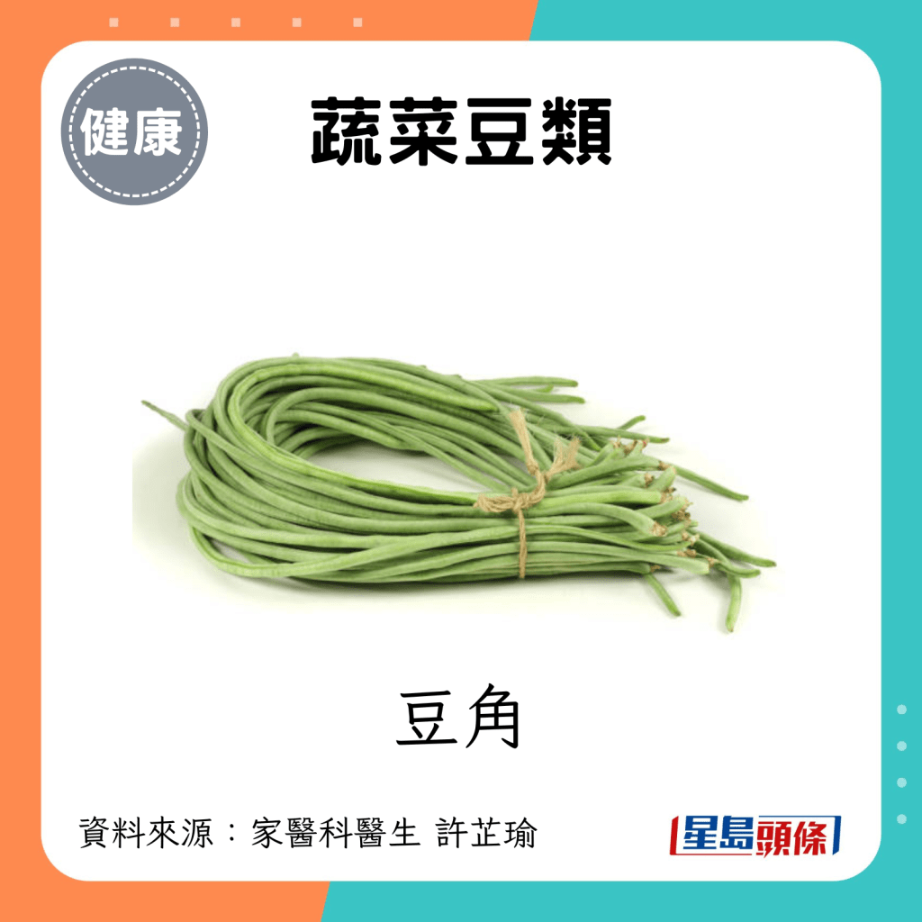 蔬菜豆类：豆角。