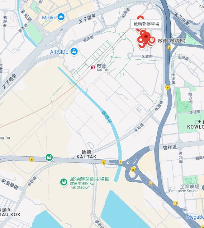 啟德體育園已開幕。Google地圖截圖 啟德體育園已開幕。Google地圖截圖