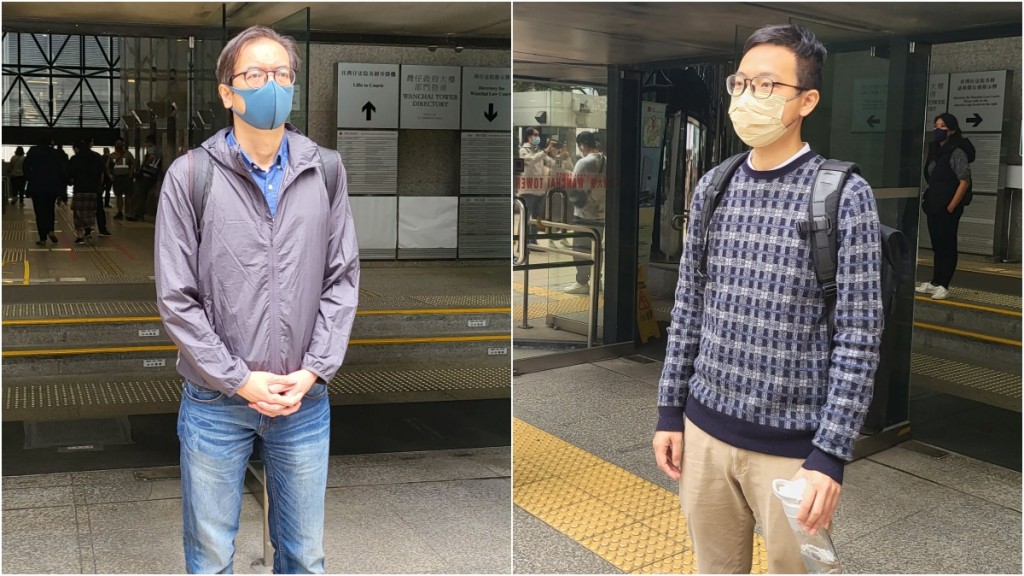 被告鍾沛權(左)及被告林紹桐(右)。