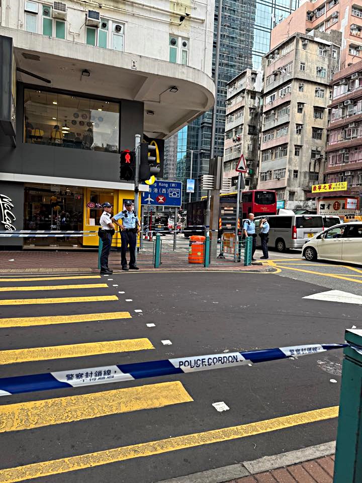 警方封锁现场。fb：深水埗街坊会