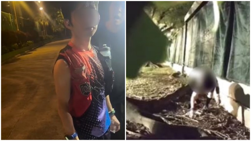 跑步男將老鼠藥放落貓糧，被貓義工揭發報警。Threads@🇭🇰香港懷疑動物虐待調查報告影片截圖