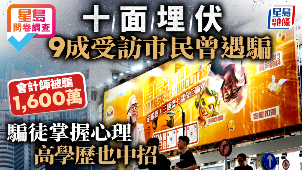 星島問卷調查│9成受訪市民曾遇騙  警指騙徒掌握心理  高學歷也中招