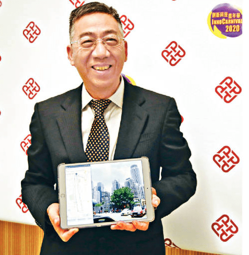 香港理工大學土地測量及地理資訊學系教授陳武教授介紹無縫定位系統。 香港理工大學土地測量及地理資訊學系教授陳武教授介紹無縫定位系統。