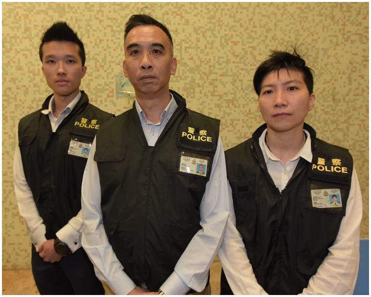 沙田警區刑事總督察蕭雯漢(中)。