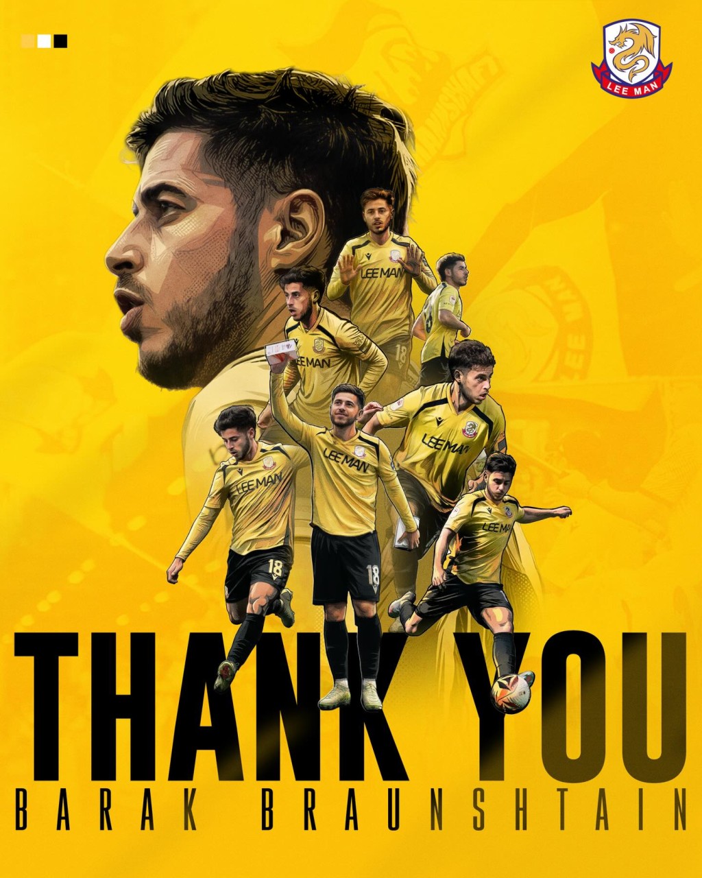 今日（30號）中午，理文足球會正式宣布，與球員巴拉克經友好協商後，雙方已達成協議提前解約。理文社交媒體圖片 