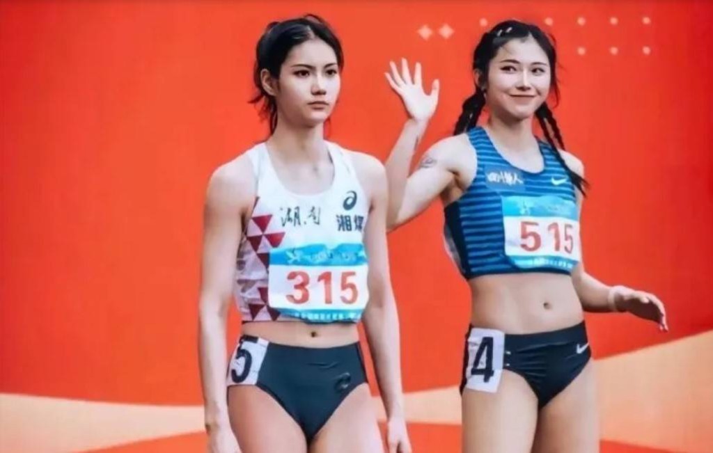 被封為「田徑IU」的夏思凝（左），與另一位「跨欄女神」吳艷妮都是中國田徑界女神級人馬。