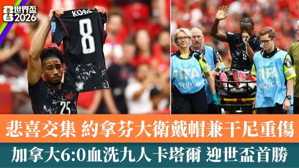 加拿大6:0血洗九人卡塔爾 迎世盃首勝。