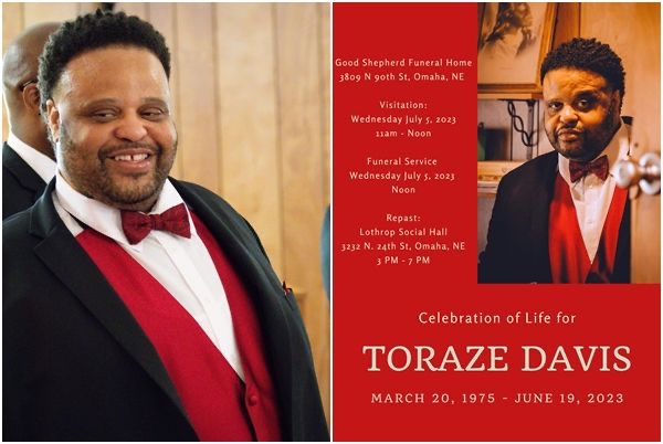 戴维斯（Toraze Davis）在结婚当天猝死。