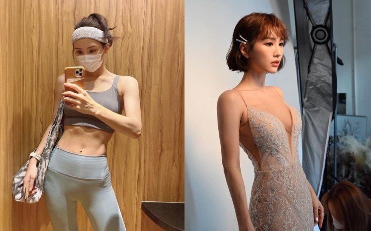 不停狂操的Dada，比之前性感代言更Fit更瘦。