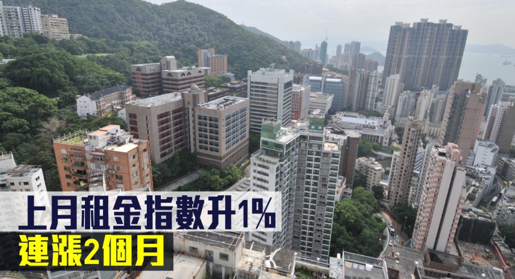 上月租金指數升1%。