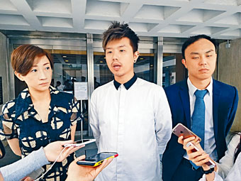 ■首被告李冠杰（中）申请法援被拒，并无出庭抗辩。