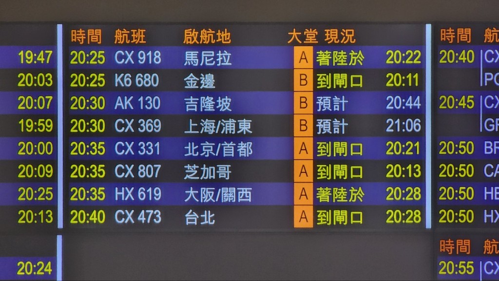 接載團友的客機，今日晚上9時返抵香港。黃文威攝