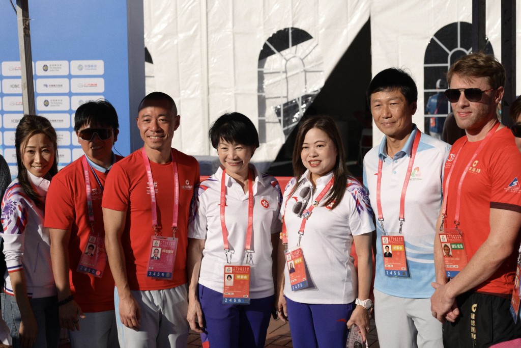 羅淑佩、沈鳳君、楊德強現身支持。蕭博禧攝 羅淑佩、沈鳳君、楊德強現身支持。蕭博禧攝