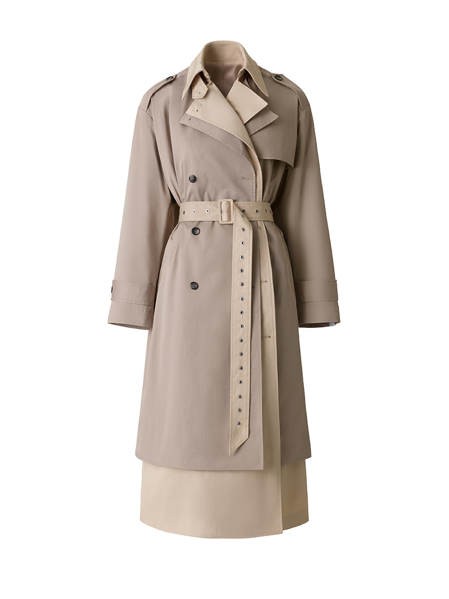 Rokh H&M設計師聯乘系列女裝Trench Coat/售價待定，採用雙層對比色及長短不一剪裁設計。