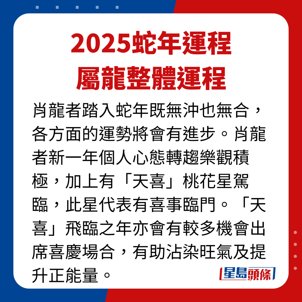 屬龍藝人整體運程。