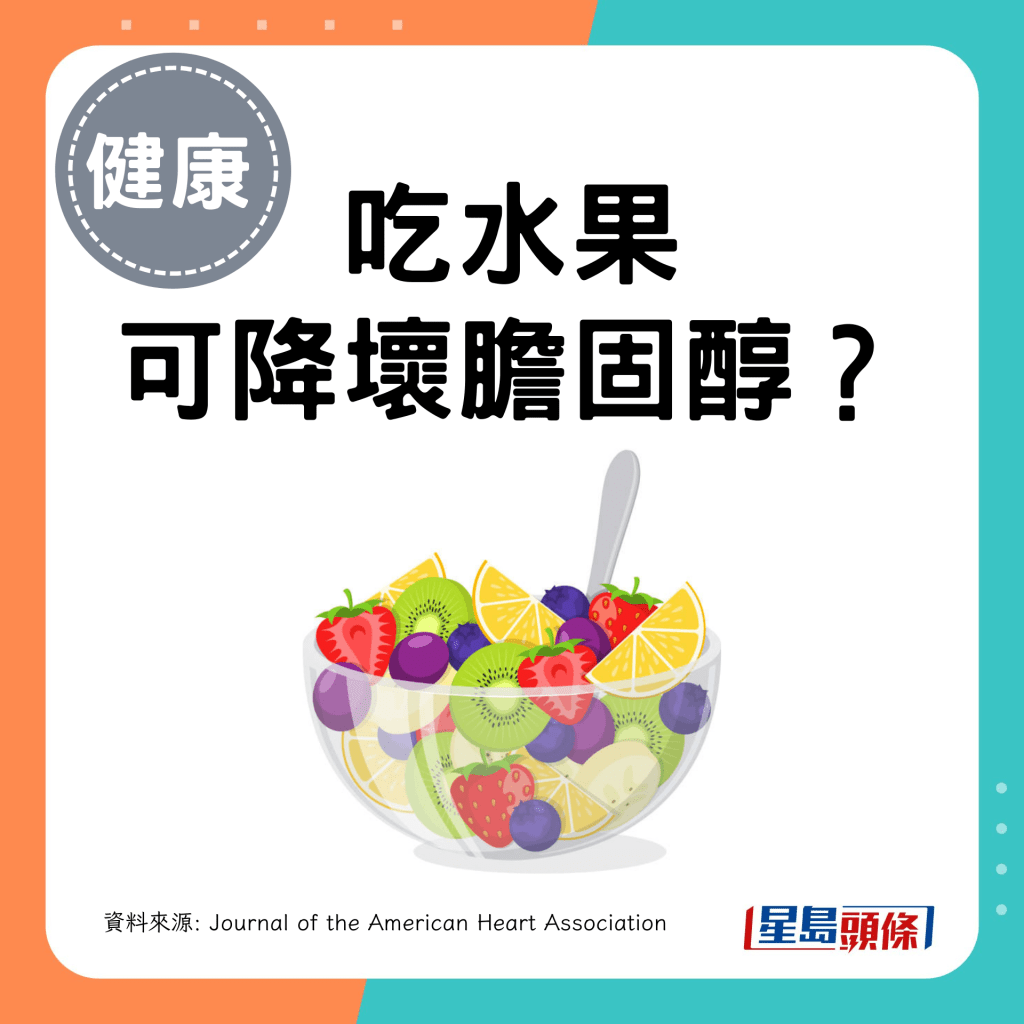 吃水果 可降坏胆固醇？