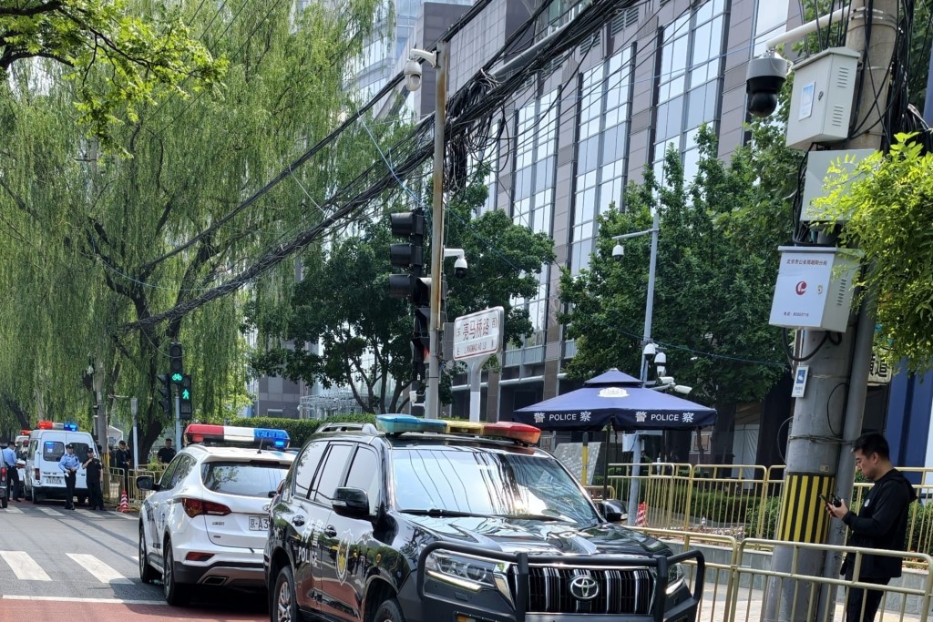 北京四季酒店保安升級。本報記者攝 北京四季酒店保安升級。本報記者攝