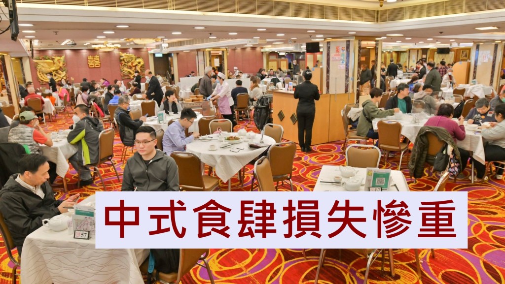梁振華料,每間超過1萬呎的中式食肆,生意額將損失至少600萬元。資料圖片