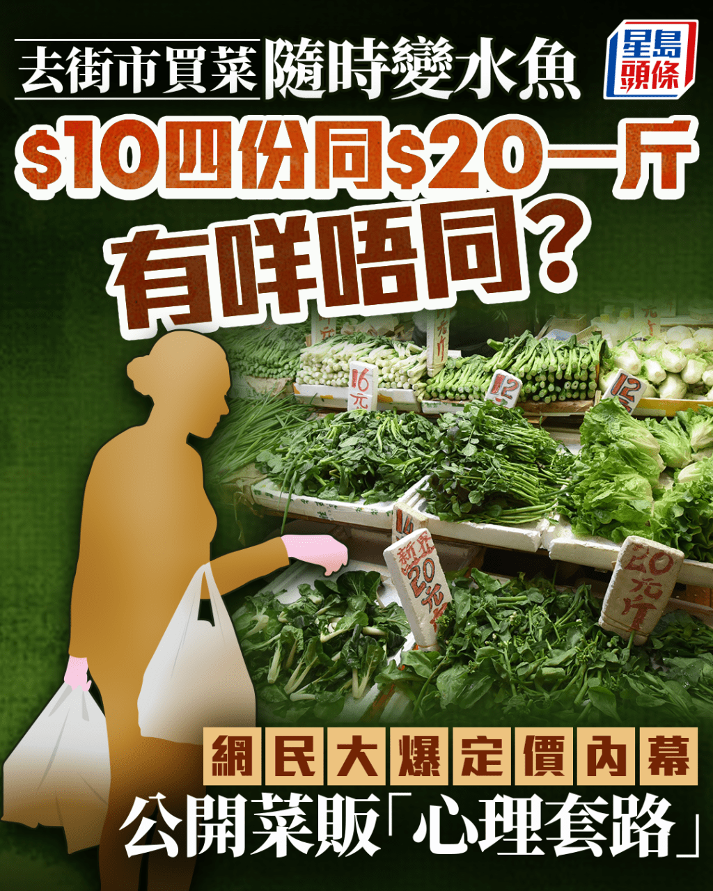 去街市買菜隨時變水魚 $10四份同$20一斤有咩唔同? 網民大爆定價內幕 公開菜販「心理套路」|Juicy叮 去街市買菜隨時變水魚 $10四份同$20一斤有咩唔同? 網民大爆定價內幕 公開菜販「心理套路」|Juicy叮