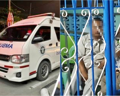 泰國一名醉男(見圖)竟阻救護車前進，令患者來不及送院。網圖