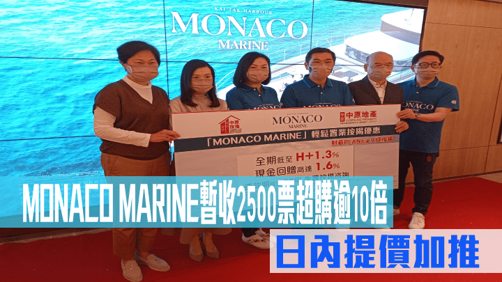 會德豐黃光耀(右三)指,啟德MONACO MARINE料於日內提價加推。
