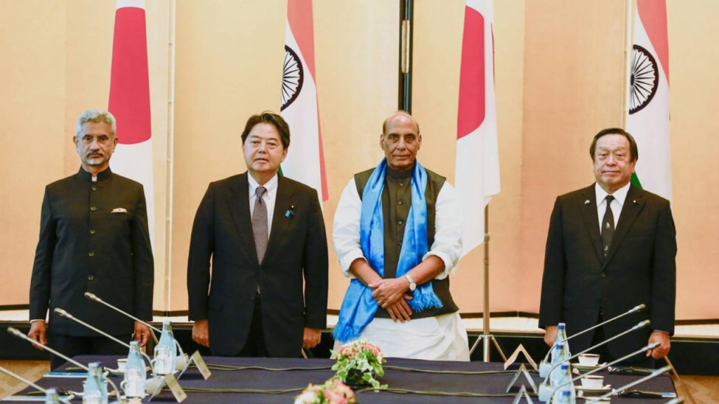 日本印度外長防長在東京會晤。AP