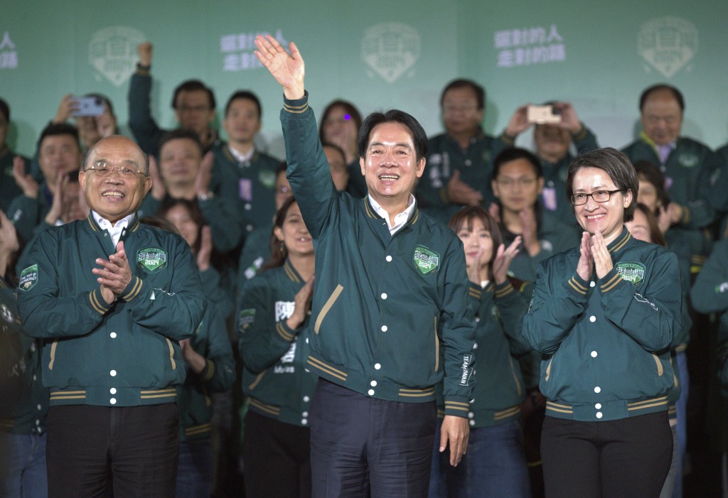萧美琴与赖清德搭档，在台湾大选中胜。