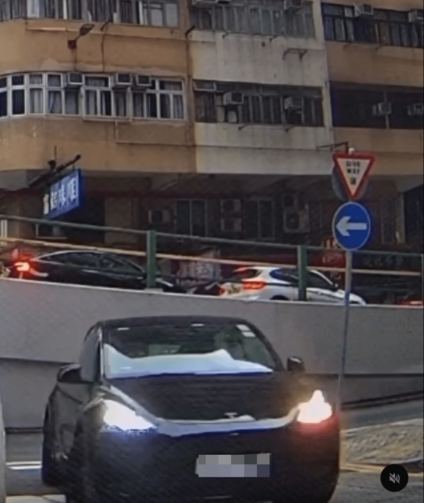 有車cam 片拍到陳家珮車輛駛進謝斐道的情況。Threads 影片截圖