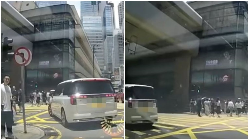 內地七人車強行轉左。網片截圖