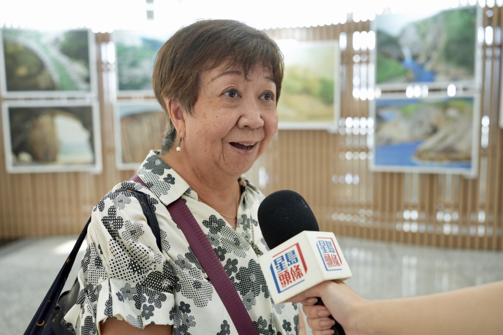 市民梁小姐期望遊客能夠透過畫作認識香港的另一面。劉駿軒攝