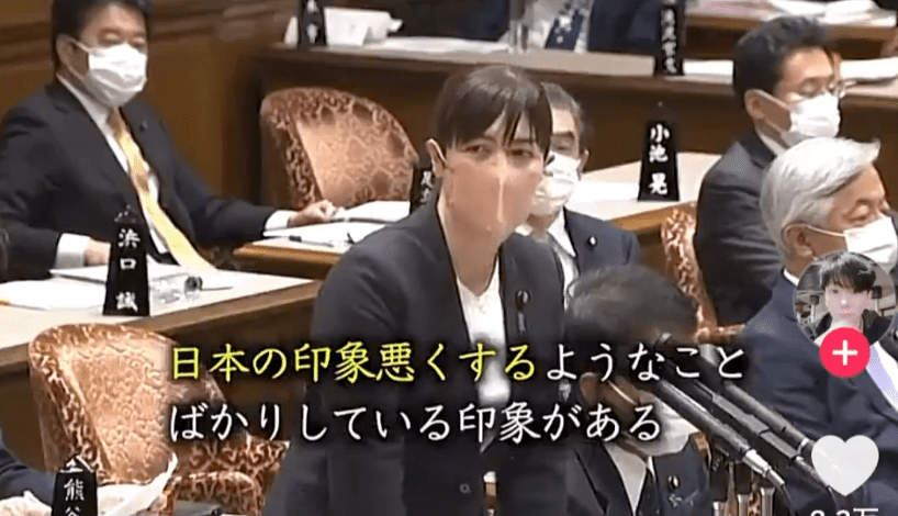 小野田出生在議會辯論。X@nihonpatriot/NHK 小野田出生在議會辯論。X@nihonpatriot/NHK