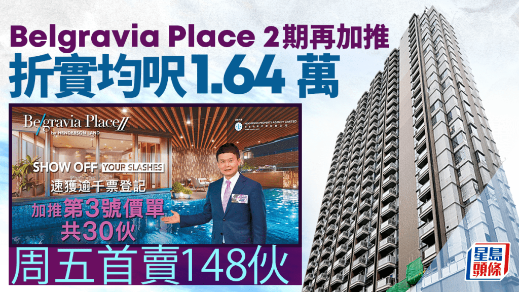 Belgravia Place 2期共收1900票 今晚首輪開售148伙 即睇三房示位