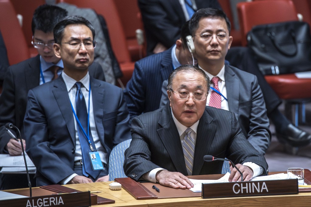 中国常驻联合国代表张军出席联合国核裁军和防扩散问题。美联社