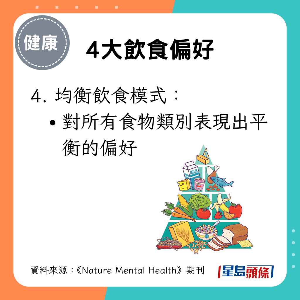 4大饮食偏好：均衡饮食模式