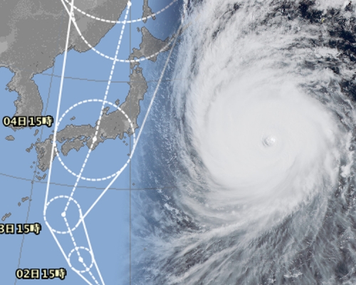 超強颱風飛燕預料吹襲日本本州。日本氣象廳