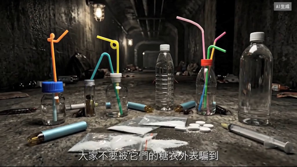 懲教署昨日推出一段禁毒宣傳短片《Obsession 糖衣陷阱》，但被網民質疑有宣傳毒品的反效果。「Obsession 糖衣陷阱」短片截圖