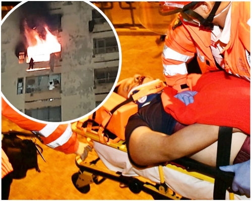 大火釀成1死12傷,死者為一名居起火單位斜對面外3個單位,疑攀窗避濃煙時失足墮樓的34歲男子。