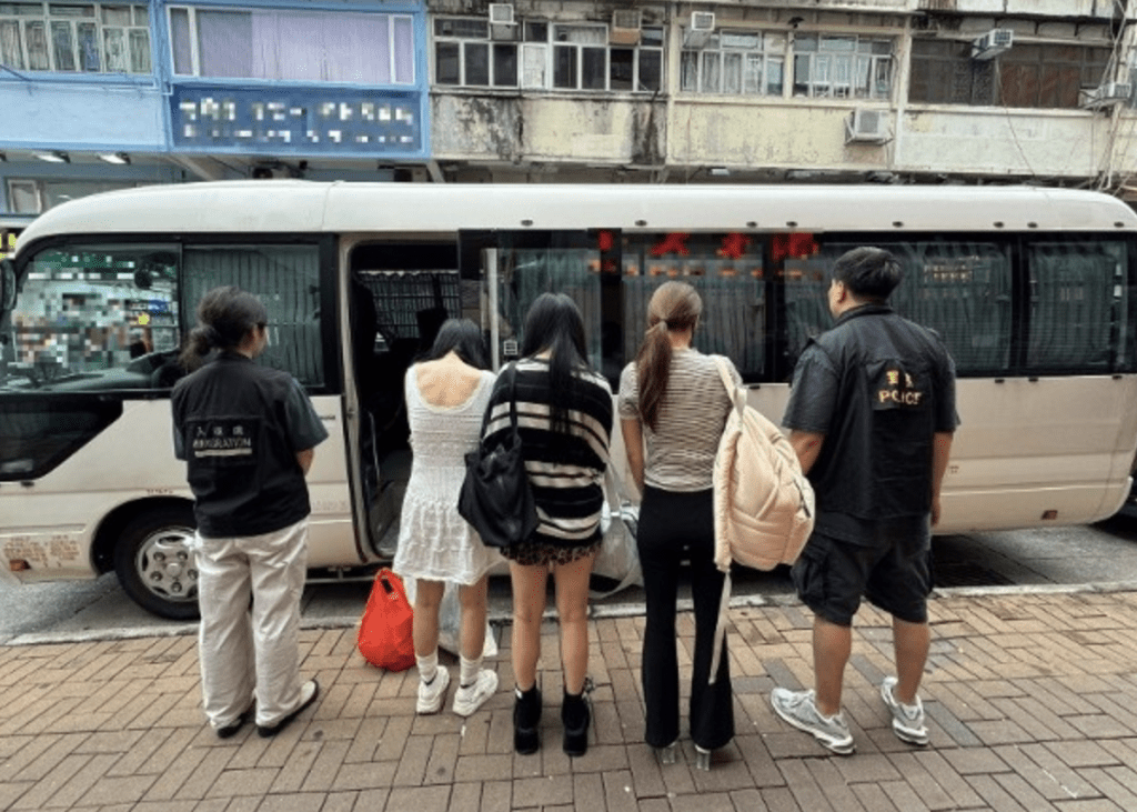 大埔上水扫黄 4㓥房共拘10内地女。警方图片