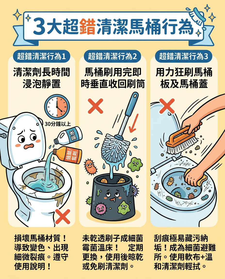  3大超错清洁马桶行为 