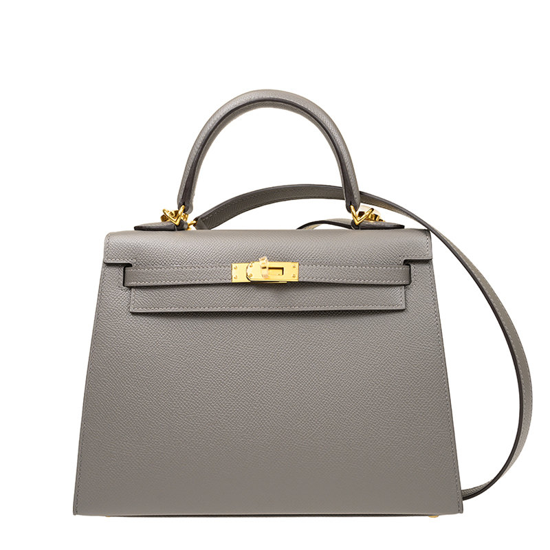 Hermès Kelly 25灰色金釦包，網上售價達20.8萬港元。